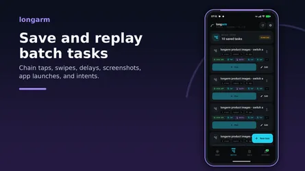 Automatiza flujos repetibles de Android con las tareas por lotes de longarm